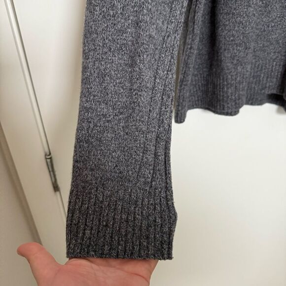 Banana Republic Sweater Mens Sz L Gray Knit Henley Mock Neck Wool Blend Classic - Picture 4 of 11